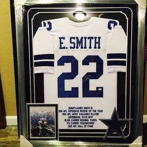 Autographed & Framed Emmett Smith Jersey